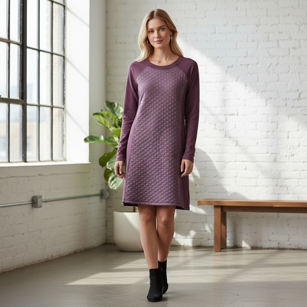 Smartwool Diamond Peak Dress Womens S Plum Quilted Wool Blend Pockets
